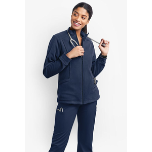 Uniforme médico de hospital OEM chaqueta de fregado de calentamiento Color sólido cremallera frontal enfermería fregado suave cómodo médico uniformes chaquetas - Product Image 1