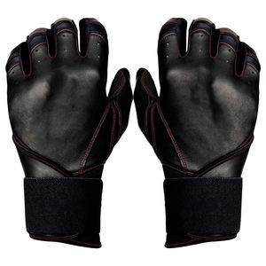 Gants de frappeur de baseball professionnels en cuir véritable avec poignée de paume renforcée et conception de dos en maille respirante - Product Image 1