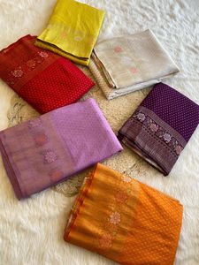 India más exportación exclusivo último tradicional suave Khadicrep seda sari nupcial boda Festival desgaste Sari para mujeres niñas - Product Image 2