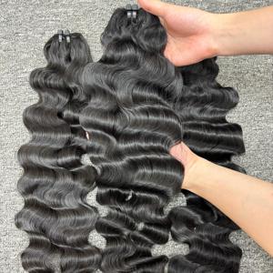 Venta al por mayor 100% Extensiones de cabello tejido ondulado profundo camboyano vietnamita crudo suave sin procesar de alta calidad - Product Image 5