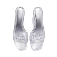 Sandales en gelée à talons hauts d'inspiration euro-américaine, à bout carré, à lanières, élégantes, avec talon verre à vin pour femme