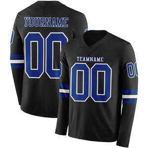 2025 nuevo diseño personalizado uniforme de fútbol americano bordado 100% poliéster transpirable frente Logo Jersey desgaste - Product Image 5