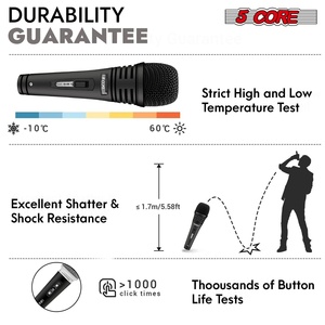 ไมโครโฟนไดนามิก 5Core XLR สำหรับคาราโอเกะ ร้องเพลงในสตูดิโอ ไมค์แบบมือถือ - Product Image 6