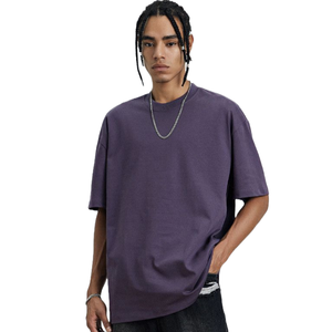 T-shirt en coton vintage grande taille pour hommes Street Wear T-shirts lourds et surdimensionnés en détresse T-shirts délavés à l'acide pour hommes - Product Image 4