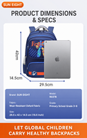 SUN EIGHT Tas Ransel Sekolah Dasar 16,5 Inci untuk Anak Laki-laki Perempuan Tas Buku Ergonomis Ringan Model 90378