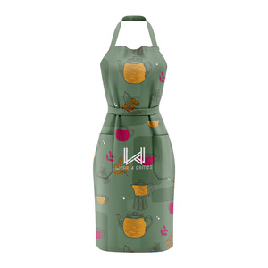 High Quality Waterproof Cotton Bib <b>Kitchen</b> <b>Apron</b> Custom Logo Soft Durable Reusable Fashionable ODM/OEM for Women Daily Use - Product Image 1