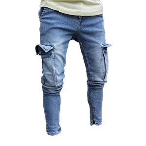 Wholesale Casual Paint Splatter Vintage Cargo Pant for Men Custom Mens Multi Pocket Cotton Flare Stacked Sweat Pants - Product Image 4