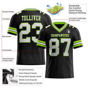 Camiseta de fútbol americano juvenil de calidad de élite de ajuste personalizado, uniforme de entrenamiento deportivo sublimado de secado rápido, equipo transpirable para clubes - Product Image 4
