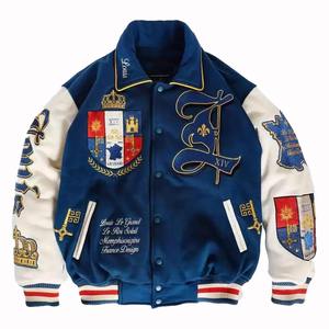 Blouson universitaire en laine à col montant pour revendeurs, marque privée, qualité supérieure, personnalisation de la conception couleur, style urbain - Product Image 5