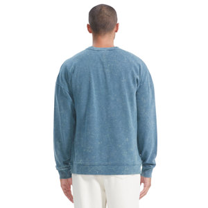 Sweat-shirt à col ras du cou à manches longues sur mesure surdimensionné grande taille délavé à l'acide 100% coton polaire pour hommes hiver - Product Image 3