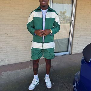 Custom Sweatsuit Track <b>Short</b> Set Nylon Polyester Suit <b>Men</b> ThinTwo Piece Windbreaker Tracksuit Hoodie and <b>Shorts</b> Jacket Set - Product Image 1