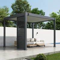 Pergola en aluminium résidentielle pour l'extérieur, système de pergola motorisée avec toit à lames orientables pour villa, patio, jardin