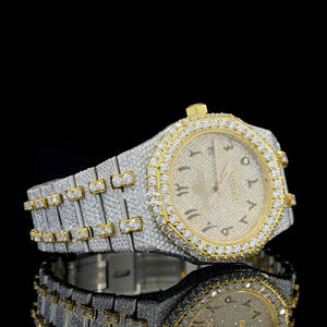 <b>Arabic</b> Dial HPHT Lab Grown Diamond <b>Watch</b> Iced Out Stainless Steel Swiss Automatic Movement Luxury Mens <b>Watch</b> Wholesale - Product Image 2