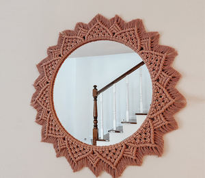 Espejo de Macramé Moderno Hecho a Mano de Primera Calidad al por Mayor con Colores Personalizados para Decoración del Hogar, Sala de Estar y Dormitorio - Product Image 4