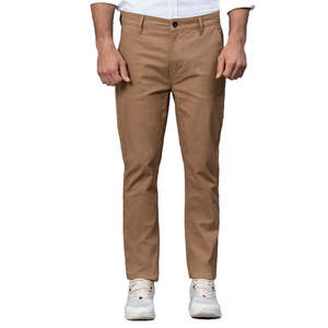 Chinos de ajuste Beige cómodos de calidad superior Chinos de algodón elástico para hombres con ajuste cómodo durante todo el día y asiento reforzado - Product Image 6