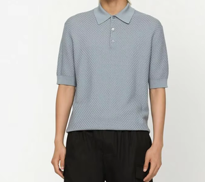 Punto de ganchillo de alta calidad para hombre para Polo personalizado Dry Fit manga corta patrón sólido 100% algodón nuevo diseño Premium - Product Image 1