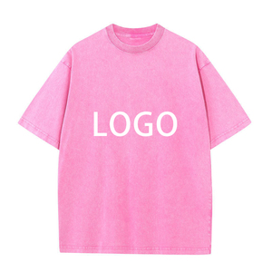 เสื้อยืดผ้าฝ้าย100% ฟอกสีชายเสื้อลายตัวหนังสือเปิดไหล่โอเวอร์ไซส์สไตล์วินเทจออกแบบได้ตามต้องการ - Product Image 1