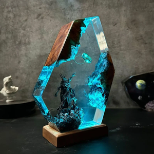 Lámpara LED Artesanal de Resina con Forma de Flor, Luz Nocturna, Estatua de Buceo, Tema Submarino, Regalo del Día de la Madre, Lámpara de Ágata, Decoración para el Hogar - Product Image 2