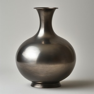 Vase décoratif élégant en métal finition noire martelée Détails artisanaux faits à la main conçus pour des intérieurs sophistiqués - Product Image 5