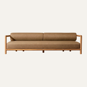 Modern Teak Wood <b>Outdoor</b> Garden <b>Sofa</b> with <b>Cushioned</b> Seat for Patio Terrace and Villa Use - Product Image 2