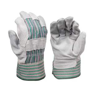 Guantes de Trabajo Pesado Canadienses Talla XL con Dorso Fluorescente, Puño Reforzado con Goma, Cuero de Vacuno y Algodón, Antivibración y de Seguridad - Product Image 1