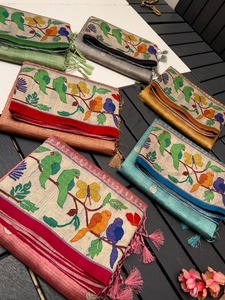 Saries Tussar semisuaves de calidad superior con estampado digital de hecho para mujeres Compromiso y ropa de boda Saree DE LA India - Product Image 2