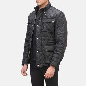 Veste coupe-vent matelassée Nelson en satin noir, haute qualité, imperméable, zippée, décontractée, à capuche, avec lettrage, pour le printemps, du XS au 6XL - Product Image 2