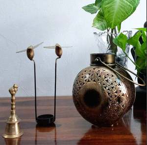 เชิงเทียนโบราณสีดำทองโครเมียม คุณภาพดีสำหรับตกแต่งบ้านและสำนักงาน งานแต่งงาน งานเลี้ยง งานอีเว้นท์ ผลิตในอินเดีย - Product Image 6