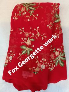 High Quality <b>100</b>% <b>Viscose</b> Fox Georgette Embroidery <b>Fabric</b> for Girls for Fancy Dress & Lehenga - Product Image 6