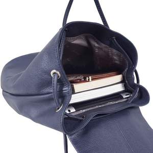 Exclusive Top Quality <b>Navy</b> Full Grain Leather Flap-over <b>Backpack</b> Vintage Style Top Indian Supplier Manufacturer - Product Image 5
