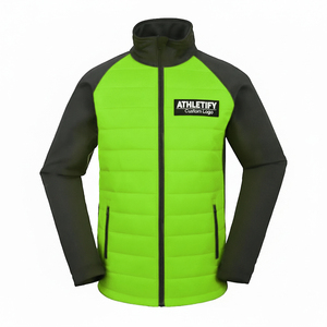 Veste à bulles légère en polyester pour homme, respirante et durable, fermeture éclair intégrale, vêtements d'extérieur pour la randonnée et les aventures en plein air. - Product Image 1
