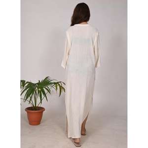 Vestido de muselina de algodón para mujer Vestido largo de doble capa Ligero y elegante Ropa de fiesta Estilo de diseñador para ocasiones especiales - Product Image 6