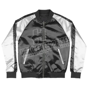 2025 Blouson aviateur en satin personnalisé hiver High Street Front Logo hommes écologique imperméable réversible - Product Image 3