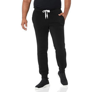 Pantalon de survêtement en molleton de coton non tissé épais et chaud pour l'hiver, longueur intégrale, pour le sport et l'entraînement en salle de sport, taille ajustable - Product Image 1