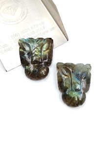 รูปปั้นหัวเสือลาบราดอไรต์ธรรมชาติที่ฉูดฉาดแกะสลักด้วยมือรูปแกะสลักอัญมณีทรงหลวมทำจากคริสตัลแกะสลักรูปหัวเสือ - Product Image 4