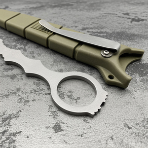 Coltello da tasca in pelle fatto a mano guaina Edc cintura pieghevole coltello da esterno a lama fissa