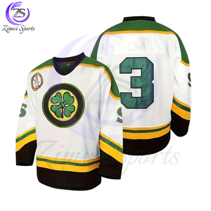 <b>Black</b> & Green Striped 2025 Customized V Neck <b>Long</b> <b>Sleeve</b> Loose Fit Pattern Adults' 100% Polyester Ice Hockey Shirts And <b>Tops</b> - Product Image 1