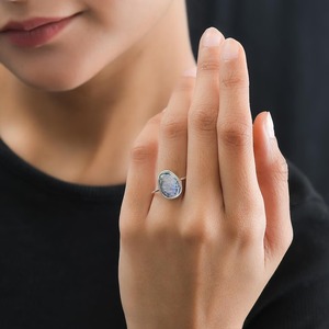 Anillo de piedras preciosas de abulón natural más demandado para mujeres que buscan conexión con la naturaleza o la creatividad y el estilo conmovedor a la venta - Product Image 3