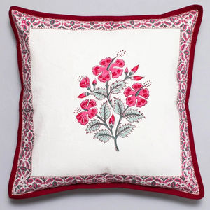 Hand Block <b>Printed</b> <b>Cushion</b> Cover, Beautiful Block Print <b>Cushion</b> Case- Indian <b>Cushion</b> Cover- Pillow Cover - Product Image 1