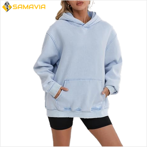 Sweat à capuche élégant surdimensionné délavé à l'acide pour hommes et femmes 100% coton vêtements de mode urbains avec pantalons de survêtement pour l'hiver - Product Image 2