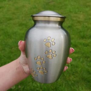 Paw Print Cremation Urns Cat <b>Dog</b> <b>Ashes</b> <b>Keepsake</b> Jar And Metal Cremation Urn Funeral Supply Pawprint Urns For Animals Burial - Product Image 5