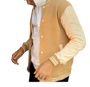 Chaqueta Varsity de Béisbol Personalizada con Logotipo, Estilo Urbano, de Forro Polar, con Bordado Chenille, Cuello Alto y Apliques para Hombre - Product Image 3