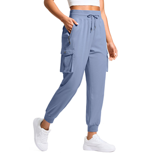 กางเกงคาร์โก้เอวกลางสำหรับผู้หญิงเข้ารูปพอดีตัวและมีกระเป๋าอเนกประสงค์-เหมาะสำหรับชุดลำลองหรือวันทำงาน - Product Image 1