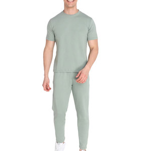 Custom Logo Printed <b>Summer</b> <b>Men</b> T-Shirt and <b>Trouser</b> Set-Stylish High Street Design Breathable Polyester/Cotton Fabric - Product Image 1