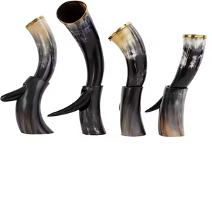 Viking <b>Drinking</b> Horns with <b>Stand</b> Polished Buffalo Horns Indian Manufacturer Exporter Wholesale Price - Product Image 4