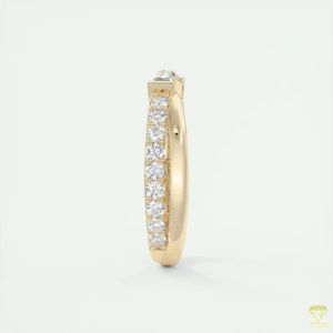 Baguette y corte redondo Lab Grown Wedding Band Half Eternity Anillo apilable, elegante aniversario o banda nupcial - Product Image 2