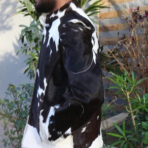 Hair-On Leather Jacket For Men Cowhide-Fur Jacket Unique-Vintage Style Handmade Western Style-Cowgirl Coat Fashion Coat - Product Image 6