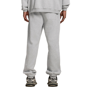 Pantalon de survêtement évasé mi-taille pour homme avec détails de fermeture éclair et bande contrastante en molleton de coton - Product Image 5