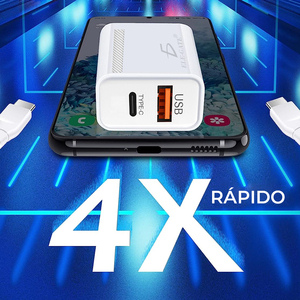 Caricatore USB da Muro 2-in-1 ad Alta Velocità per Ricarica Rapida Type-C, Certificato per UK EU, Laptop, RoHS FCC, in Plastica - Product Image 5