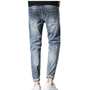 กางเกงยีนส์ทรงสลิมฟิตสำหรับผู้ชายกางเกงยีนส์หลายกระเป๋าใส่2025ใส่สบาย - Product Image 5